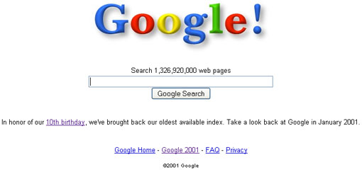 Google 2001