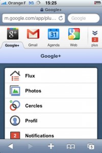 Google+ sur mobile